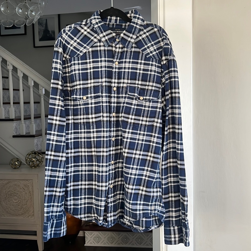 Lucky Brand- snap button, two pocket flannel shirt
